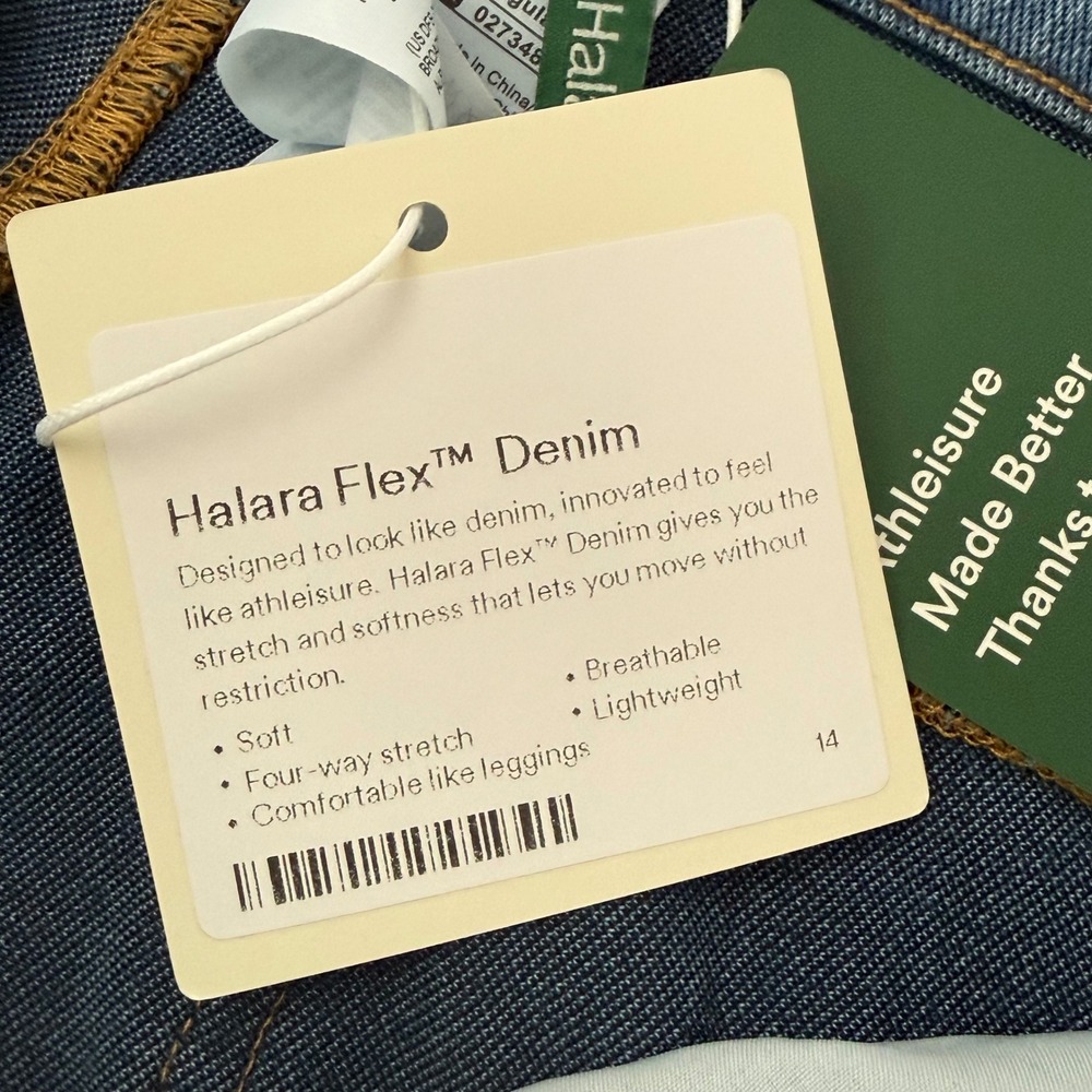 Halara Wide Leg Jeans Womens Large Blue NWT Flex Denim High Waisted Light Wash - Picture 3 of 9